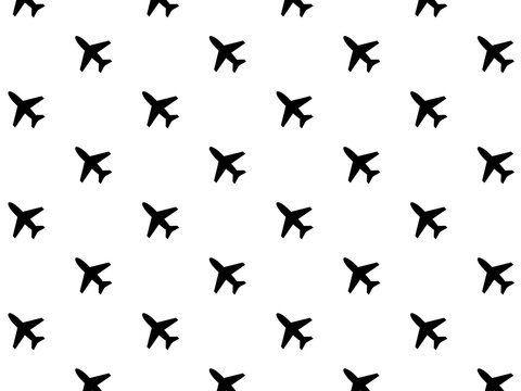飛行機マークパターン背景：黒