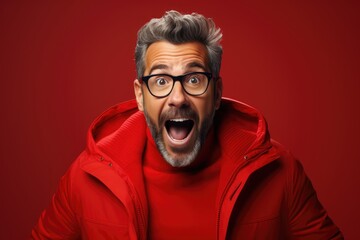 Man Expressing Surprise and Excitement