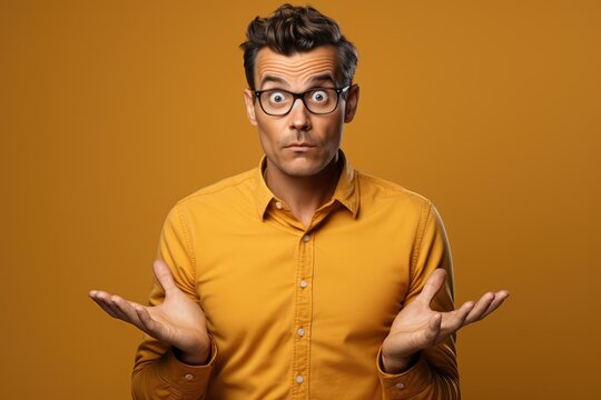 Man Shrugging His Shoulders in Confusion