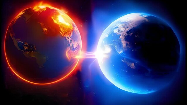 Two Earths. Transition to the fifth dimension. Visualization of esoteric events. Generative ai