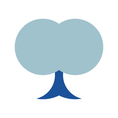 A simple blue tree logo. The entire logo is made of circles only.