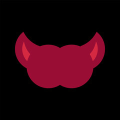A simple demon head logo. The entire logo is made of circles only.