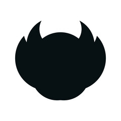 A simple devil's head logo. The entire logo is made of circles only.