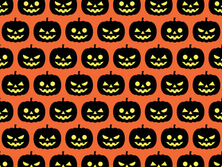 ハロウィンかぼちゃアイコンパターン背景B