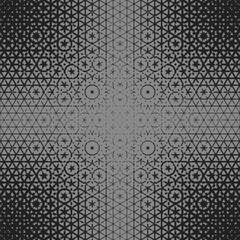 Halftone pattern with rhombuses and stars. Abstract geometric gradient background. Vector illustration,