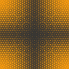 Halftone pattern with rhombuses and stars. Abstract geometric gradient background. Vector illustration,