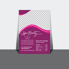 Beauty and Spa Flyer, Hair & Beauty Care Salon Flyer Template Design.