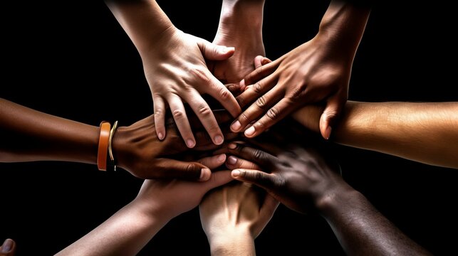 Hands Layered Showing Unity, Graphic Image