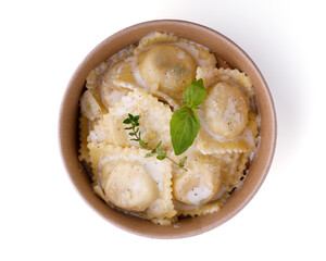appetizing ravioli on white background for online restaurant menu 3