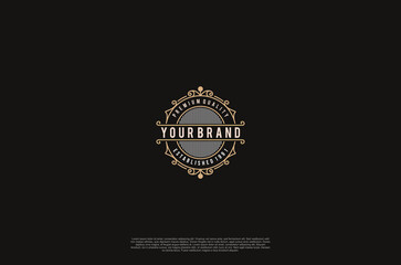 Old vinatage label ornament logo antique label decorations. Vector design element