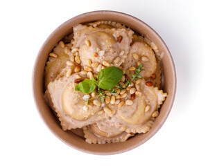 appetizing ravioli on white background for online restaurant menu 2