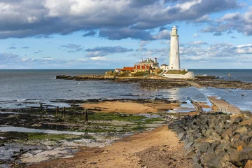 Foto op Canvas St. Mary's Lighthouse at Whitley Bay, North Tyneside, Uk. The Lighthouse is a grade II listed building © Jim