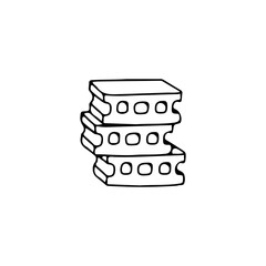 vector illustration of three piles of bricks