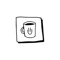 vector illustration of paper with a glass of coffee