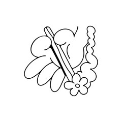 vector illustration of a hand holding a cigarette