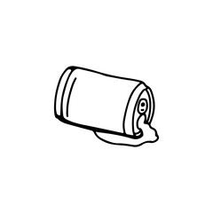 vector illustration of spilled canned drink