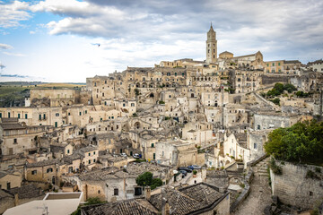 Obraz premium panoramic view over matera, sassi di matera, caves. basilicata, south italy., italy, europe, 
