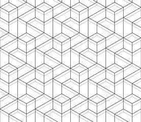 Vector seamless cubic hexagon pattern. Abstract geometric low poly background. Stylish grid texture.
