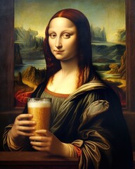 Viral Humor: The Internet's Favorite Mona Lisa Beer Meme, generative ai