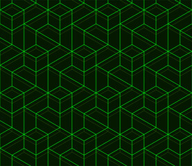 Vector seamless cubic hexagon pattern. Abstract geometric low poly background. Stylish grid texture.