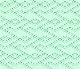 Vector seamless cubic hexagon pattern. Abstract geometric low poly background. Stylish grid texture.