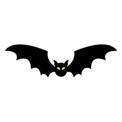 Halloween bat silhouette illustration, lighting eyes
