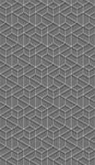 Vector seamless cubic hexagon pattern. Abstract geometric low poly background. Stylish grid texture.