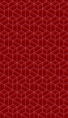 Vector seamless cubic hexagon pattern. Abstract geometric low poly background. Stylish grid texture.