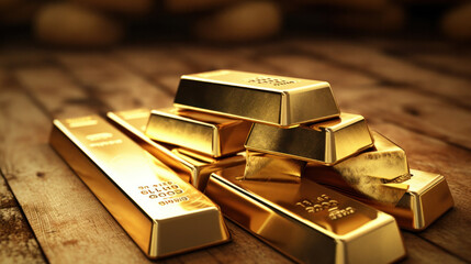 Stack of gold bars, Financial concepts