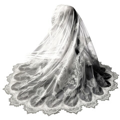 Lace veil. isolated object, transparent background