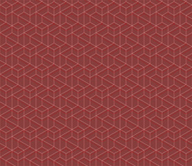 Vector seamless cubic hexagon pattern. Abstract geometric low poly background. Stylish grid texture.