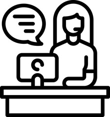 customer service girl icon