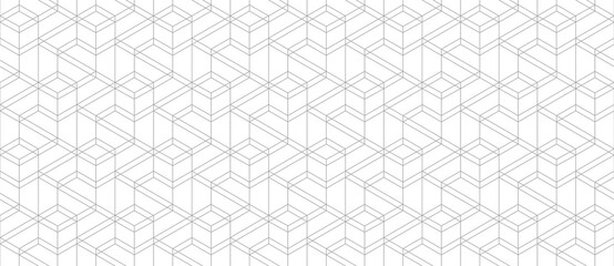 Vector seamless cubic hexagon pattern. Abstract geometric low poly background. Stylish grid texture.