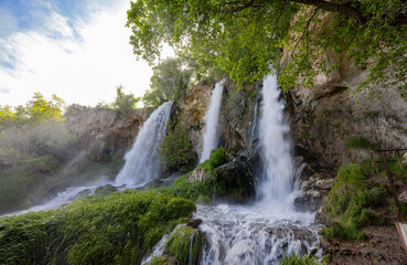 Sunny view of the landscape of the Rifle Falls