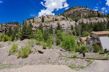 Sunny view of modern residence building around Ouray