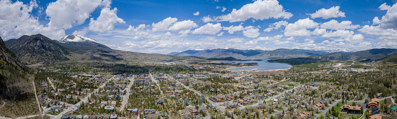 Aerial view of the landscape along Rainbow Lake Trail