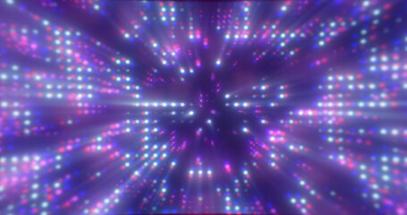 Abstract blue futuristic hi-tech energy particles dots and squares magical bright glowing background