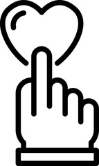 Obraz premium touch heart icon