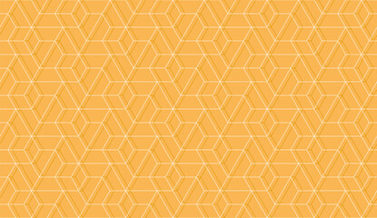 Vector seamless linear pattern with rhombuses. Abstract geometric low poly background. Stylish hexagon grid texture.