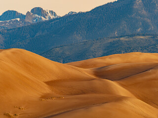Fototapeta na wymiar Sunny view of the landscape of Great Sand Dunes National Park and Preserve