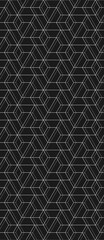 Vector seamless linear pattern with rhombuses. Abstract geometric low poly background. Stylish hexagon grid texture.