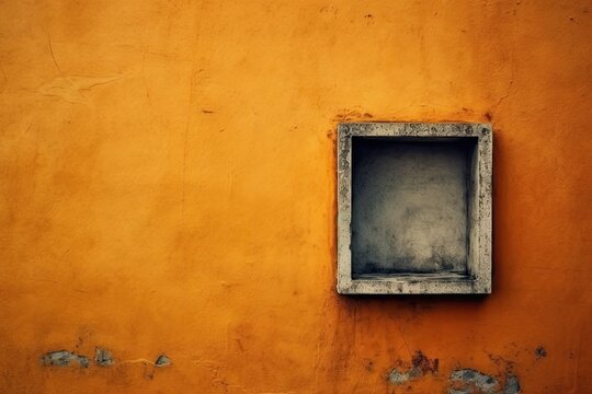 along the wall, a realistic blank picture frame