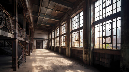 The beauty of industrial architecture is revealed in all its splendor. An abandoned factory is transformed into a stunning modern art museum. The building's original structural elements, such as expos