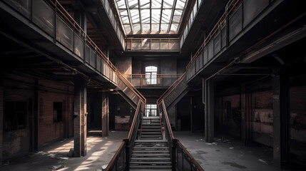 The beauty of industrial architecture is revealed in all its splendor. An abandoned factory is transformed into a stunning modern art museum. The building's original structural elements, such as expos
