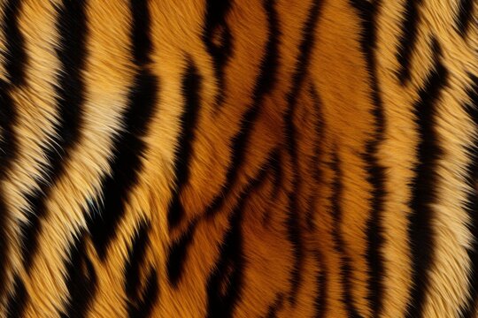 Tiger back. Background with selective focus and copy space