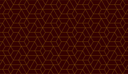 Vector seamless linear pattern with rhombuses. Abstract geometric low poly background. Stylish hexagon grid texture.
