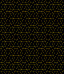 Vector seamless linear pattern with rhombuses. Abstract geometric low poly background. Stylish hexagon grid texture.