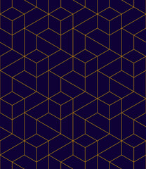 Vector seamless cubic hexagon pattern. Abstract geometric low poly background. Stylish grid texture.