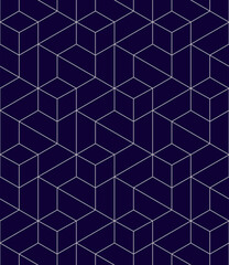 Vector seamless cubic hexagon pattern. Abstract geometric low poly background. Stylish grid texture.