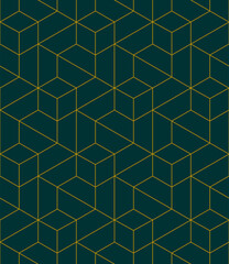 Vector seamless cubic hexagon pattern. Abstract geometric low poly background. Stylish grid texture.
